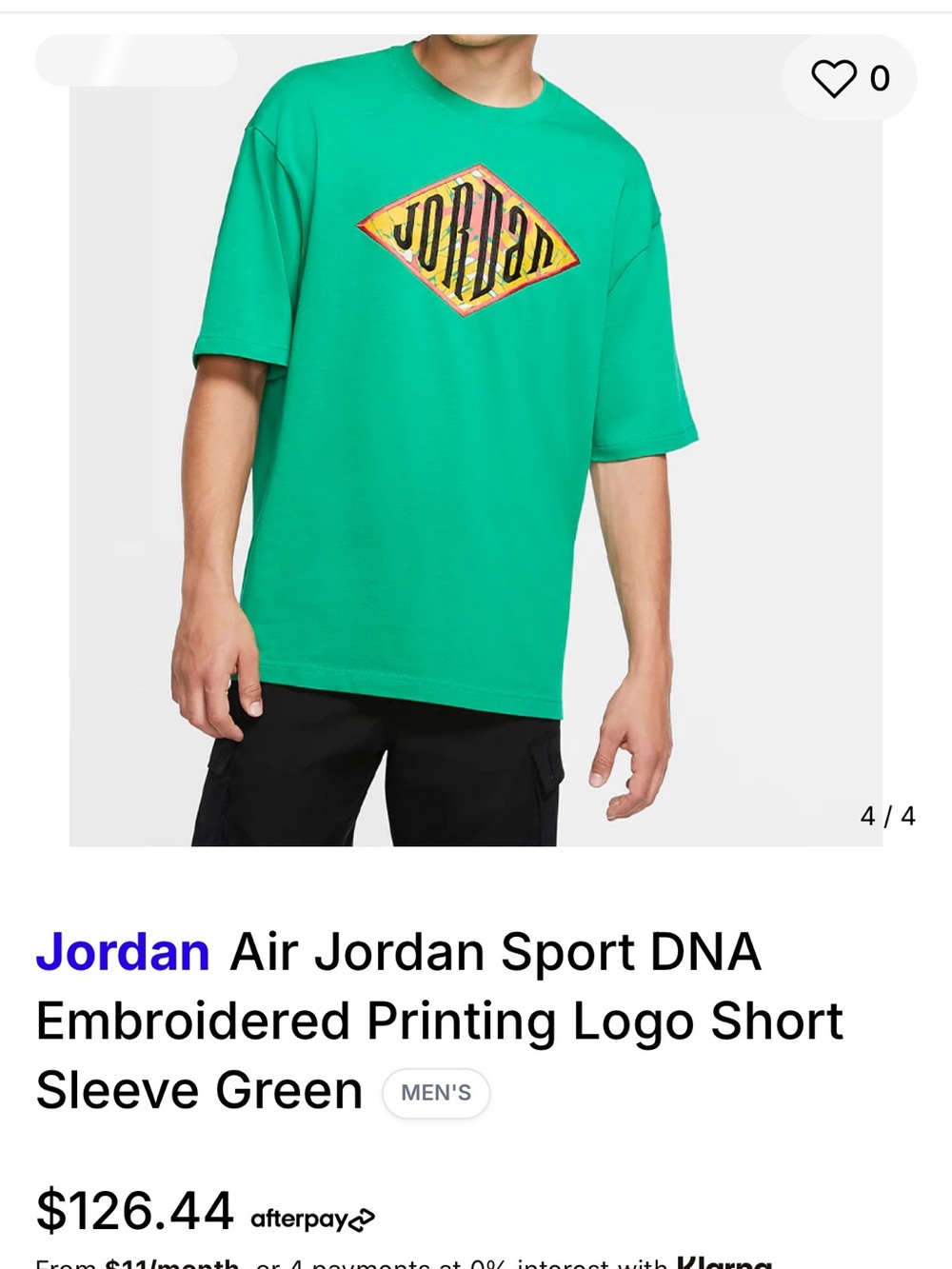 Jordan Bright Green Short Sleeve Tee with Diamond Logo